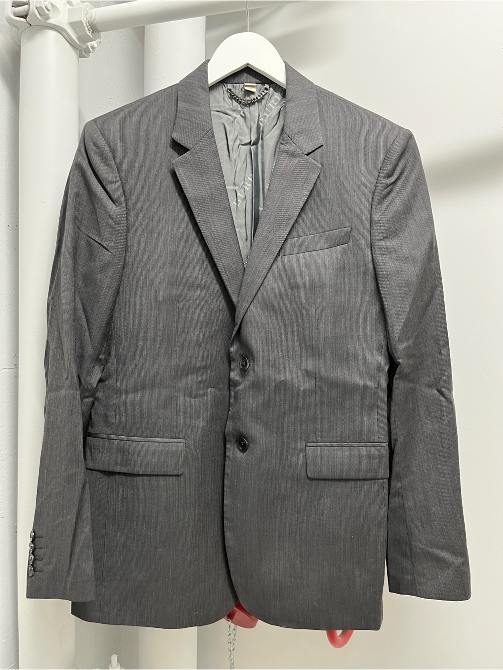 Burberry Charcoal Gray Two-Button Men's Suit Jacket